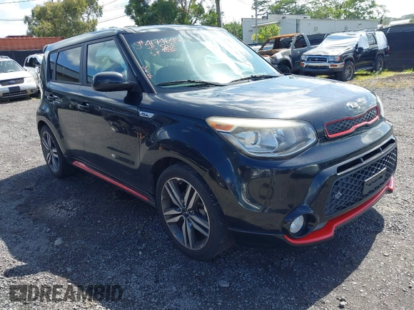 2015 Kia Soul + with VIN KNDJP3A56F7160721, listed as a IAAI auction lot 41746456 with 92,171 mi miles. Bid and sale history available at carsss.com. Image 1.