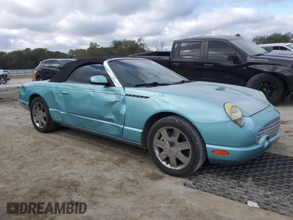 2002 Ford Thunderbird Hardtop Premium with VIN 1FAHP60A72Y121984, listed as a Copart auction lot 41880535 with 97,660 mi miles and Salvage Title. Bid and sale history available at DreamBid. Image 4.
