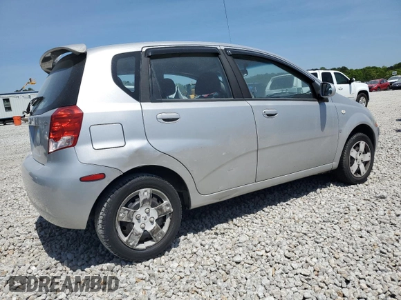 2007 Chevrolet Aveo LS with VIN KL1TD66617B758922, listed as a Copart auction lot 52804665 with 91,639 mi miles and Salvage title. Bid and sale history available at DreamBid. Image 3.