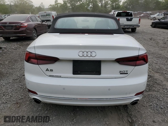2018 Audi A5 Cabriolet Premium Plus z VIN WAUYNGF59JN017168, wystawiony jako Copart lot #57967415 z przebiegiem 12 383 mil mil oraz Szkoda całkowita • Salvage title. Historia ofert i sprzedaży dostępna na DreamBid. Obrazek 6.