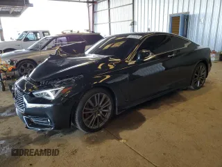 2022 Infiniti Q60 Red Sport 400 with VIN JN1FV7LKXNM660681, listed as a Copart auction lot 48709535 with 8,462 mi miles and Non repairable. Bid and sale history available at DreamBid. Image 1.