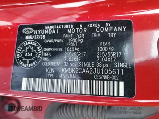 2018 Hyundai Kona SEL with VIN KM8K2CAA2JU105611, listed as a Copart auction lot 43071505 with 77,357 mi miles and Salvage Title. Bid and sale history available at carsss.com. Image 13.