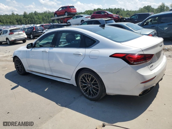 2019 Genesis G80 3.8L with VIN KMTFN4JE9KU327832, listed as a Copart auction lot 62053244 with 117,339 mi miles and Salvage Title. Bid and sale history available at carsss.com. Image 2.