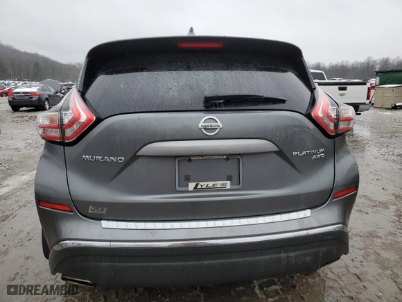 2017 Nissan Murano Platinum with VIN 5N1AZ2MH7HN122502, listed as a Copart auction lot 86491214 with 0 mi miles and Salvage Title. Bid and sale history available at carsss.com. Image 6.