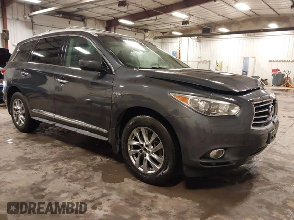 2014 Infiniti QX60 Hybrid with VIN 5N1CL0MM4EC515327, listed as a IAAI auction lot 41720289 with 126,025 mi miles and . Bid and sale history available at DreamBid. Image 1.