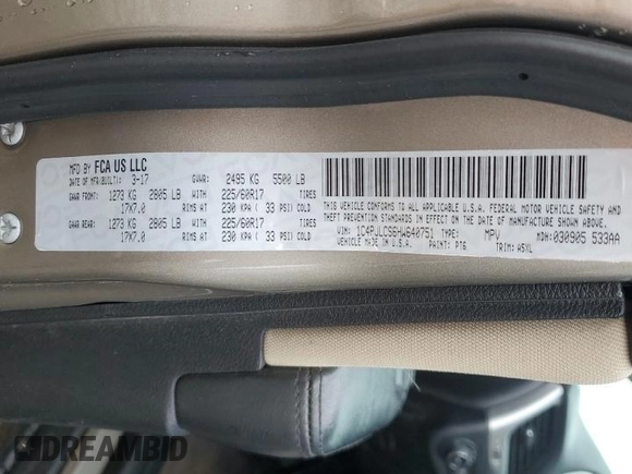 2017 Jeep Cherokee Latitude с VIN 1C4PJLCS6HW640751, выставлен на аукционе Copart как лот 57822525 с пробегом 115 216 миль миль и Чистый • Clean title. История ставок и продаж доступна на DreamBid. Изображение 14.