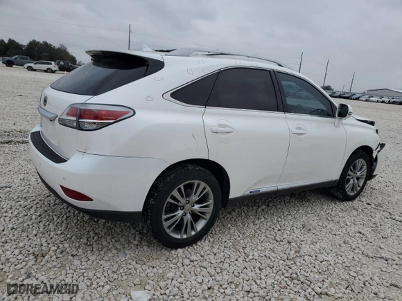 2013 Lexus RX 450h with VIN JTJBC1BAXD2051234, listed as a Copart auction lot 43719875 with 117,590 mi miles and Salvage Title. Bid and sale history available at carsss.com. Image 3.