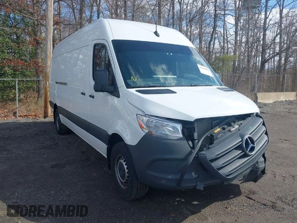 2023 Mercedes-Benz Sprinter Cargo Cargo with VIN W1Y40CHY2PT157028, listed as a IAAI auction lot 41709598 with 15,709 mi miles and . Bid and sale history available at carsss.com. Image 1.