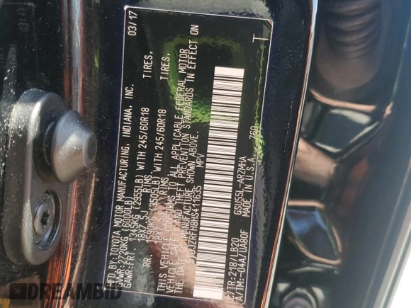 2017 Toyota Highlander XLE z VIN 5TDJZRFH8HS411635, wystawiony jako Copart lot #52080215 z przebiegiem 83 711 mil mil oraz Szkoda całkowita • Salvage title. Historia ofert i sprzedaży dostępna na DreamBid. Obrazek 13.