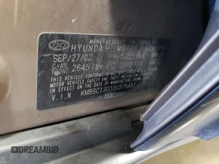 2003 Hyundai Santa Fe GLS with VIN KM8SC13D33U375491, listed as a Copart auction lot 76720694 with 212,447 mi miles and Salvage Title. Bid and sale history available at carsss.com. Image 12.