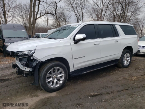 2023 Chevrolet Suburban Premier with VIN 1GNSKFKDXPR428998, listed as a Copart auction lot 43691155 with 0 mi miles and Non Repairable. Bid and sale history available at carsss.com. Image 1.