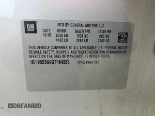 2016 Chevrolet Malibu Limited LS with VIN 1G11B5SA9GF164333, listed as a Copart auction lot 72345224 with 151,405 mi miles and Salvage Title. Bid and sale history available at carsss.com. Image 13.