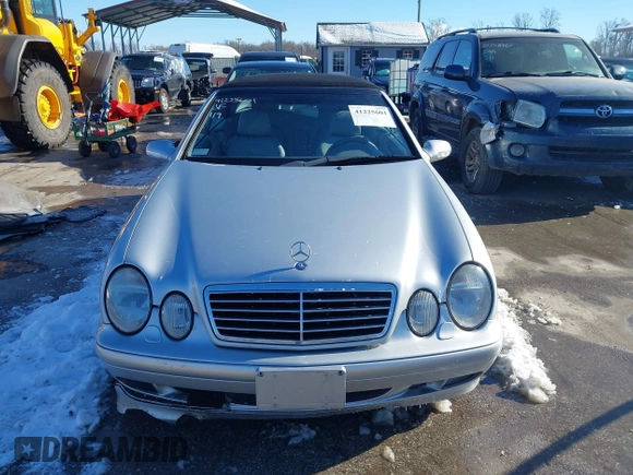2002 Mercedes-Benz CLK 320/430 with VIN WDBLK65G82T102405, listed as a IAAI auction lot 41225601 with 63,800 mi miles and . Bid and sale history available at DreamBid. Image 12.