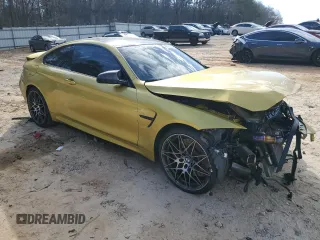 2018 BMW M4 with VIN WBS4Y9C58JAC88055, listed as a Copart auction lot 46176255 with 0 mi miles and Salvage Title. Bid and sale history available at carsss.com. Image 4.