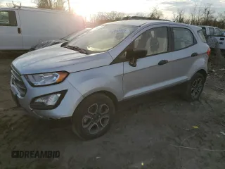 2021 Ford EcoSport S with VIN MAJ3S2FE3MC438625, listed as a Copart auction lot 85929604 with 49,158 mi miles and Salvage Title. Bid and sale history available at DreamBid. Image 1.