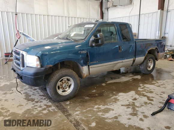 2000 Ford F-250 XL with VIN 1FTNX21F5YED17075, listed as a Copart auction lot 49782365 with 241,054 mi miles and Non repairable. Bid and sale history available at DreamBid. Image 1.
