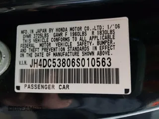 2006 Acura RSX z VIN JH4DC53806S010563, wystawiony jako Copart lot #48218765 z przebiegiem 126 703 mil mil oraz Szkoda całkowita • Salvage title. Historia ofert i sprzedaży dostępna na DreamBid. Obrazek 13.