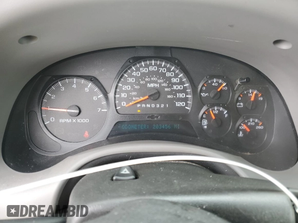 2007 Chevrolet TrailBlazer LS with VIN 1GNDT13S672122024, listed as a Copart auction lot 53678085 with 203,456 mi miles and Salvage Title. Bid and sale history available at DreamBid. Image 9.