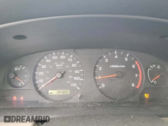 2001 Nissan Frontier XE with VIN 1N6DD26S91C398560, listed as a Copart auction lot 87893925 with 184,831 mi miles and Salvage title. Bid and sale history available at DreamBid. Image 9.