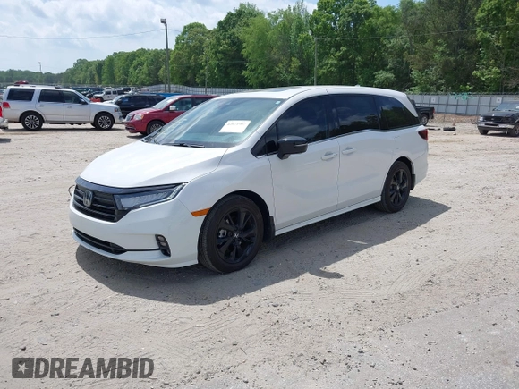 2024 Honda Odyssey Sport with VIN 5FNRL6H78RB064563, listed as a IAAI auction lot 42071907 with 7,628 mi miles and . Bid and sale history available at DreamBid. Image 17.