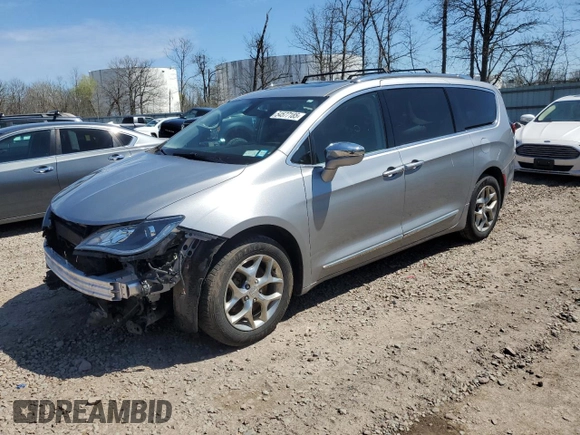2018 Chrysler Pacifica Limited with VIN 2C4RC1GG6JR314444, listed as a Copart auction lot 54577185 with 102,022 mi miles and Salvage title. Bid and sale history available at DreamBid. Image 1.