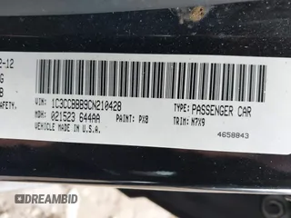 2012 Chrysler 200 Touring with VIN 1C3CCBBB9CN210428, listed as a IAAI auction lot 41739130 with 217,676 mi miles. Bid and sale history available at carsss.com. Image 9.