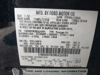 2008 Ford Taurus X Eddie Bauer с VIN 1FMDK07W38GA26984, выставлен на аукционе IAAI как лот 42067642 с пробегом 246 985 миль миль и . История ставок и продаж доступна на DreamBid. Изображение 9.