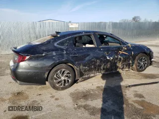 2022 Hyundai Sonata Hybrid Blue with VIN KMHL24JJ0NA037620, listed as a Copart auction lot 49691165 with 34,072 mi miles and Salvage Title. Bid and sale history available at carsss.com. Image 3.
