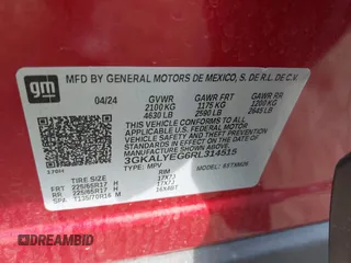 2024 GMC Terrain AT4 z VIN 3GKALYEG6RL314515, wystawiony jako IAAI lot #41962078 z przebiegiem 10 555 mil mil oraz . Historia ofert i sprzedaży dostępna na DreamBid. Obrazek 9.
