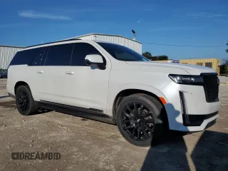 2022 Cadillac Escalade ESV Sport Platinum with VIN 1GYS4RKL2NR350025, listed as a Copart auction lot 74261794 with 28,667 mi miles and Non repairable. Bid and sale history available at DreamBid. Image 4.