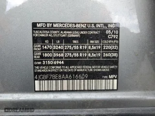 2010 Mercedes-Benz GL-Class GL 450 with VIN 4JGBF7BE8AA616609, listed as a Copart auction lot 51113595 with 193,141 mi miles and Salvage Title. Bid and sale history available at carsss.com. Image 13.