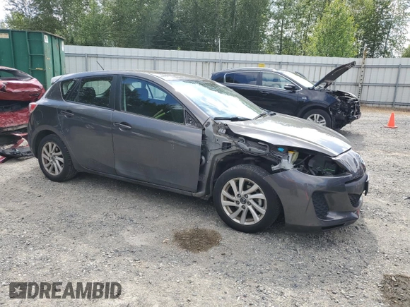2013 Mazda 3 i Touring with VIN JM1BL1LP2D1757240, listed as a Copart auction lot 59246835 with 92,370 mi miles and Salvage title. Bid and sale history available at DreamBid. Image 4.