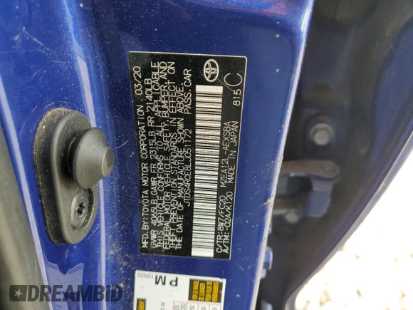 2020 Toyota Corolla SE with VIN JTDS4RCE8LJ051172, listed as a Copart auction lot 83102824 with Not Provided miles and Salvage Title. Bid and sale history available at DreamBid. Image 13.