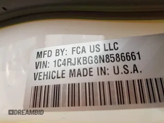 2022 Jeep Grand Cherokee Limited с VIN 1C4RJKBG8N8586661, выставлен на аукционе IAAI как лот 41760327 с пробегом 43 894 миль миль и . История ставок и продаж доступна на DreamBid. Изображение 9.