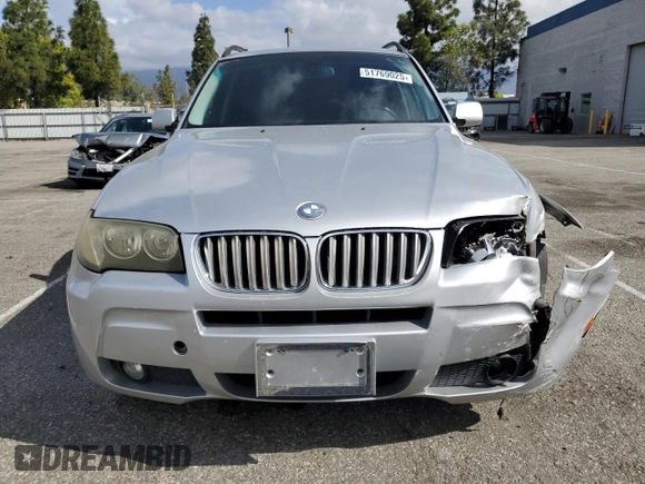 2008 BMW X3 3.0si with VIN WBXPC93448WJ05824, listed as a Copart auction lot 51769025 with 111,121 mi miles and Salvage Title. Bid and sale history available at carsss.com. Image 5.