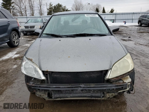 2004 Honda Civic LX with VIN 2HGES16614H939128, listed as a Copart auction lot 46576465 with 187,153 mi miles and Clean Title. Bid and sale history available at DreamBid. Image 5.