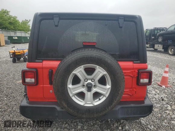 2020 Jeep Wrangler Unlimited Sport S with VIN 1C4HJXDN5LW172959, listed as a Copart auction lot 57532145 with 63,243 mi miles and Salvage title. Bid and sale history available at DreamBid. Image 6.