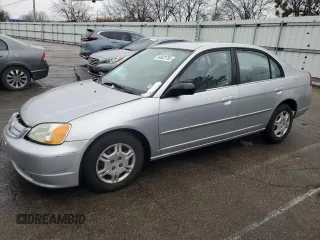 2002 Honda Civic LX with VIN 2HGES15582H500353, listed as a Copart auction lot 44522785 with 264,316 mi miles and Salvage Title. Bid and sale history available at carsss.com. Image 1.