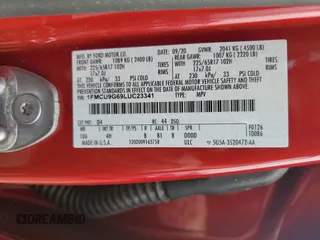 2020 Ford Escape SE с VIN 1FMCU9G69LUC23341, выставлен на аукционе Copart как лот 58762195 с пробегом 42 071 миль миль и Списание • Salvage title. История ставок и продаж доступна на DreamBid. Изображение 13.