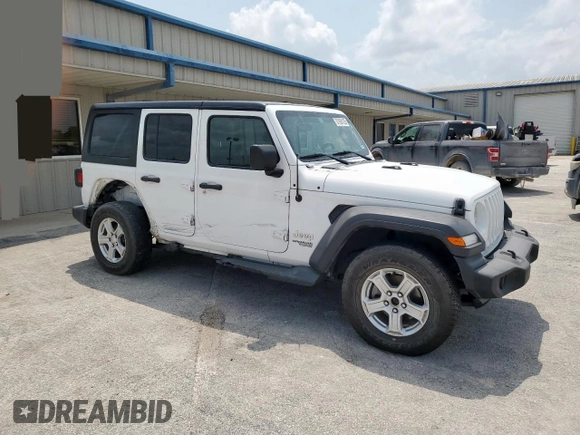 2019 Jeep Wrangler Unlimited Sport S with VIN 1C4HJXDG7KW533575, listed as a Copart auction lot 57068125 with 77,669 mi miles and Salvage title. Bid and sale history available at DreamBid. Image 4.