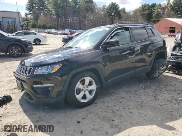 2019 Jeep Compass Latitude z VIN 3C4NJDBB5KT593286, wystawiony jako Copart lot #53249405 z przebiegiem 79 573 mil mil oraz Szkoda całkowita • Salvage title. Historia ofert i sprzedaży dostępna na DreamBid. Obrazek 1.