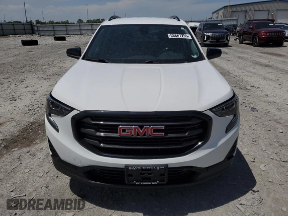 2021 GMC Terrain SLE with VIN 3GKALMEV4ML322886, listed as a Copart auction lot 56887755 with 76,846 mi miles and Salvage title. Bid and sale history available at DreamBid. Image 5.