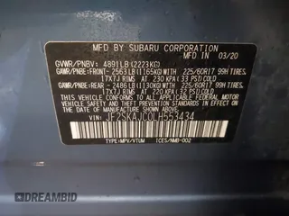 2020 Subaru Forester Premium with VIN JF2SKAJC0LH553434, listed as a IAAI auction lot 41454507 with 1 mi miles. Bid and sale history available at carsss.com. Image 9.
