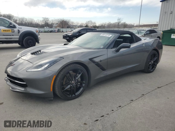 2015 Chevrolet Corvette 1LT with VIN 1G1YB3D73F5102838, listed as a Copart auction lot 50013215 with 44,037 mi miles and Salvage Title. Bid and sale history available at carsss.com. Image 1.