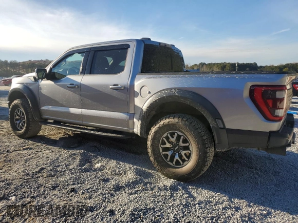 2021 Ford F-150 Raptor with VIN 1FTFW1RG3MFC82314, listed as a Copart auction lot 88801445 with 57,743 mi miles and Salvage Title. Bid and sale history available at carsss.com. Image 2.