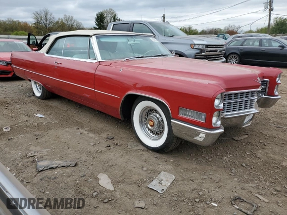 1966 Cadillac DeVille z VIN F6287812, wystawiony jako Copart lot #76001014 z przebiegiem 83 176 mil mil oraz Czysty tytuł • Clean title. Historia ofert i sprzedaży dostępna na DreamBid. Obrazek 4.
