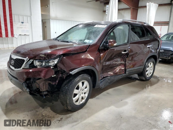 2011 Kia Sorento LX with VIN 5XYKTDA16BG119022, listed as a Copart auction lot 54311575 with 165,210 mi miles and Salvage Title. Bid and sale history available at carsss.com. Image 1.