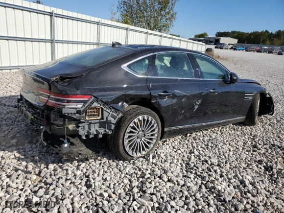 2023 Genesis Electrified G80 with VIN KMTGE4S16PU006015, listed as a Copart auction lot 74899854 with 18,876 mi miles and Non Repairable. Bid and sale history available at carsss.com. Image 3.