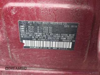 2015 Subaru Legacy Premium with VIN 4S3BNAC62F3049935, listed as a IAAI auction lot 41879352 with 180,799 mi miles and . Bid and sale history available at DreamBid. Image 9.