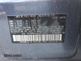 2016 Subaru Legacy 2.5i with VIN 4S3BNBA6XG3019902, listed as a Copart auction lot 77393064 with 91,712 mi miles and Salvage title. Bid and sale history available at DreamBid. Image 12.